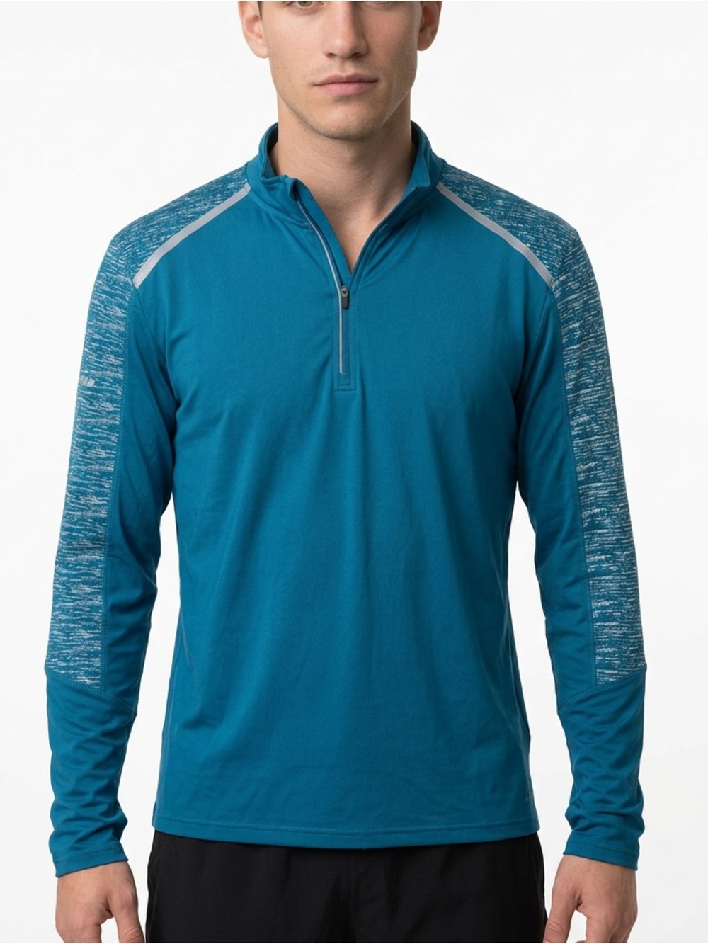 BioViz Men's Blue Quarter-Zip Pullover L BioViz Reflective Activewear